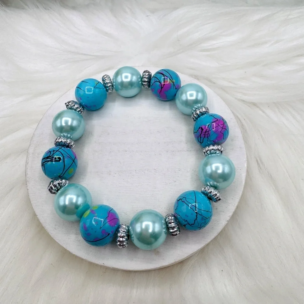 Ocean Breeze Splash Beaded Bracelet